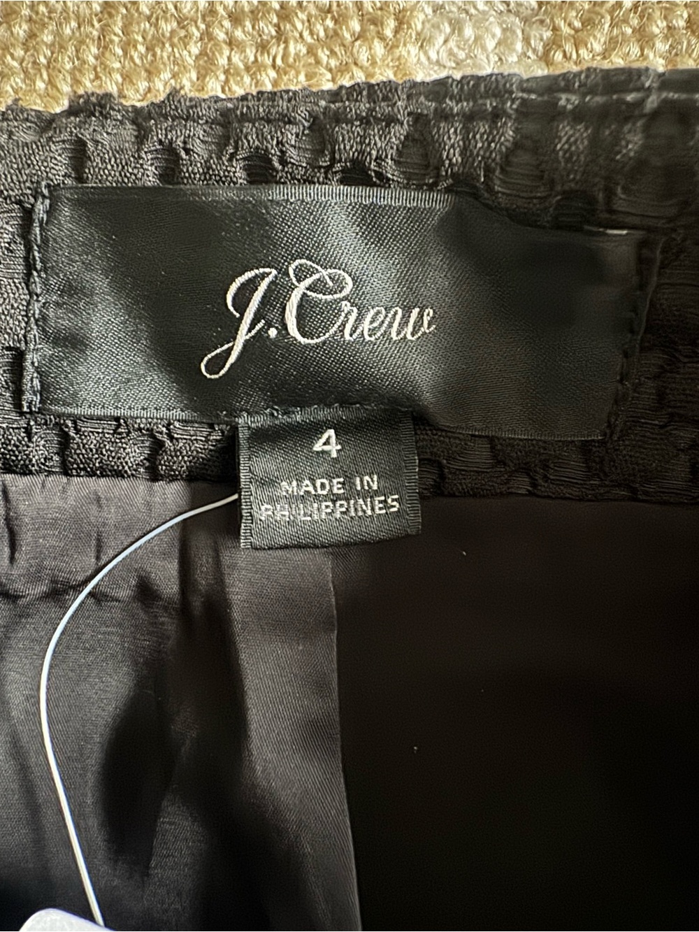 J. Crew No. 2 Black Textured Pencil Skirt Classic Office Workwear Size 4 - Picture 3 of 10